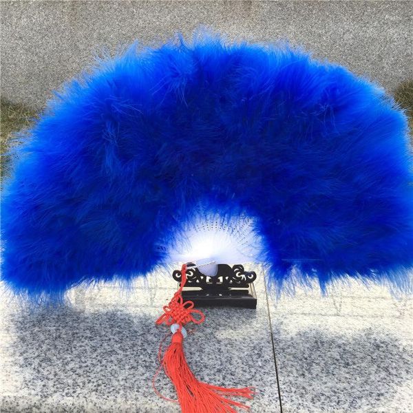 Party Favor 2pcs / Lot Épaissir Moelleux Pliant Marabou Mariage Douche Nuptiale Po Accessoires Plume Main Fans