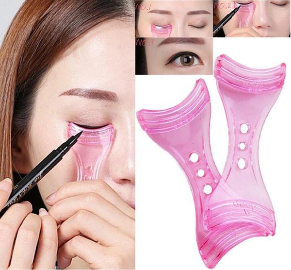 Party Favor 2PCS Perfect Magic Double Curved Eyeliner Template Pochy Allergy Free Eye Dinner Brow Shaper Guide Tool Madeup Helper Appareil