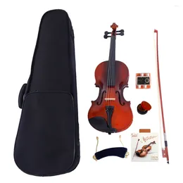 Party Favor 3/4 acoustique violon Case Bow Rosin Strings Tunner Shoulder Rest Natural