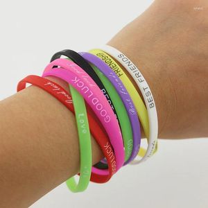 Party Favor 30 Stuks Verjaardagen Kerst Gunsten Siliconen Armband Meisjes Jongens Sport Charme Letters Polsbandje Kleine Geschenken Geluk Souvenirs