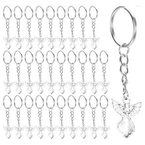 Party Favor 30Pcs Zilver Kleur Beschermengel Sleutelhanger Zinklegering Hanger Bruiloft Verjaardag Baby Shower Doop Communie