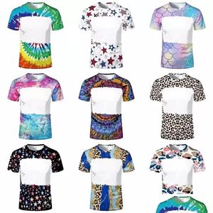 Party Favor 31 Modèles sublimation Les chemises de léopard blanchis blanchis transfert de chaleur imprimé à 95% de T-shirts en polyester pour ADT et enfants Dhuhg