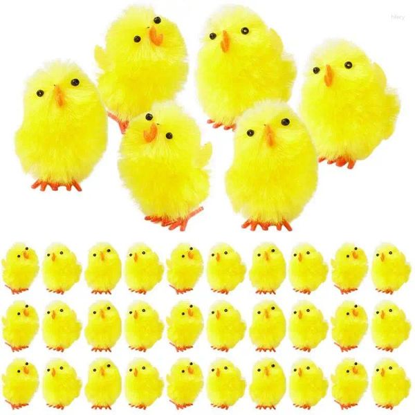 Party Favor 36pcs mini poussins de Pâques mignons flous doux moelleux de 1,5 pouce en peluche décor jaune po accessoire