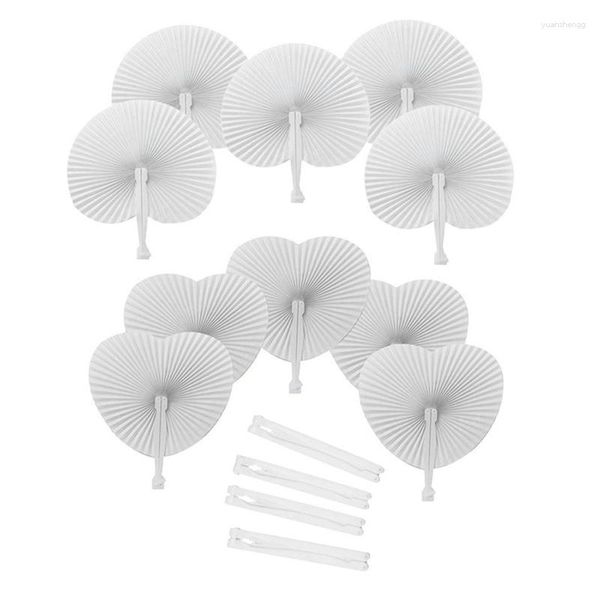 Party Favor 36Pcs Décoration De Mariage En Forme De Coeur DIY Peinture Blanc Fan Festival Main Fans Cadeau