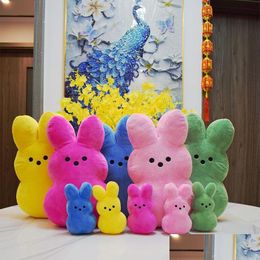 Party Favor 38Cm 15Cm Peeps Pluche Bunny Konijn Peep Pasen Speelgoed Simation Knuffeldier Pop Voor Kinderen Kinderen zacht Kussen Geschenken Gir Dhgbe