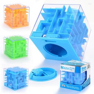 Party Favor 3D Cube Puzzle Money Maze Bank Saving Coin Collection Case Box Fun Brain Game Gadgets drôles Jouets intéressants pour les enfants