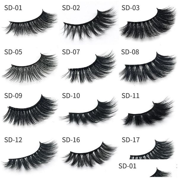 Favor de fiesta 3D Imitación Agua Mink Hair Pestañas Maquillaje grueso Pestañas postizas Extensión de pestañas Herramientas de belleza Mtiple Choice 3 75Zy Dhf9S