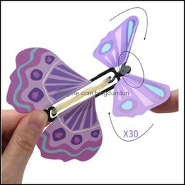 Favor de fiesta 3D Magic Flying Butterfly Diy Novel Toy Varios métodos de juego Props Tricks Jja152 Drop Delivery Home Garden Festive Su Ot2Gi