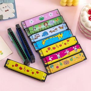 Party Favor 3pc dessin animé 16 trous en étain harmonica instruments de musique toys pour enfants anniversaire baby shower fave