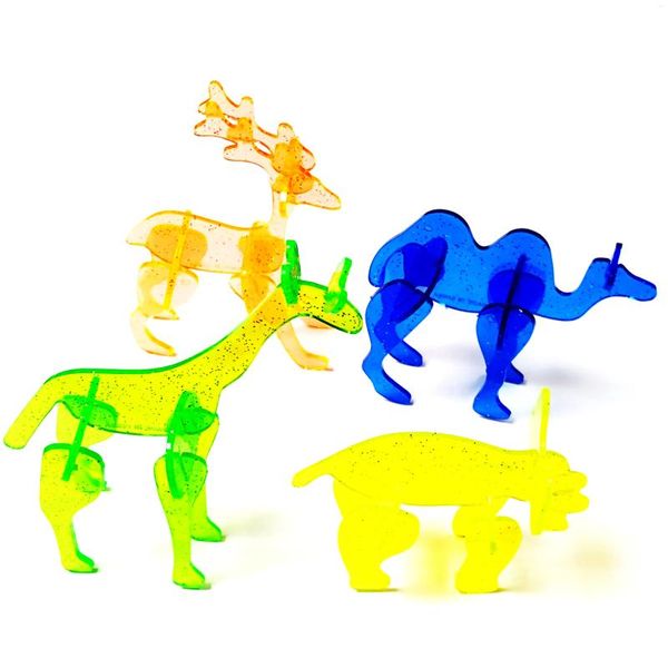 Favor de fiesta 4 Set 3D Animal Puzzle Favores de cumpleaños JUGUETES Piñata Bolsa Relleno Niños Niña Niños Juguete Regalo de Navidad Parti Decoración Niños