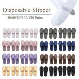 Party Gunst 40-120 Paren Multicolor Disposable Slippers voor gasten Spa El Home Wedding Travel Men Women Women