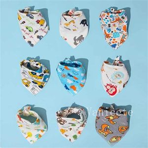 Party Favor 43 Style Bavoirs pour bébé Coton Triangle Serviettes de salive Dessin animé triangle-Serviette double bouton bavoir nouveau-né T9I002448