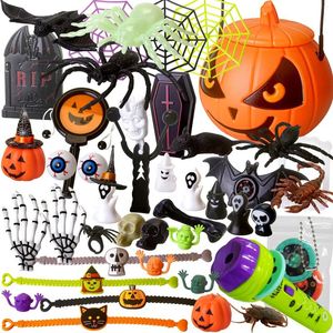 Party Gunst 45pc Halloween Gunsten speelgoed Pompoen emmer nep tanden Projectie horror grappenmakerijen cadeau