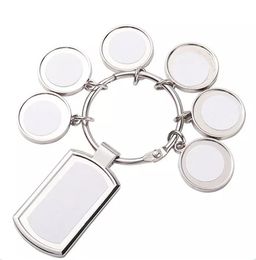 Party Gunst 5 Cirkel toevoegen REC Charmation Sublimatie Blanco Key Ring Thermische overdracht Keychain Tas Portemonnees Hangers Hang Tag Diy 0116