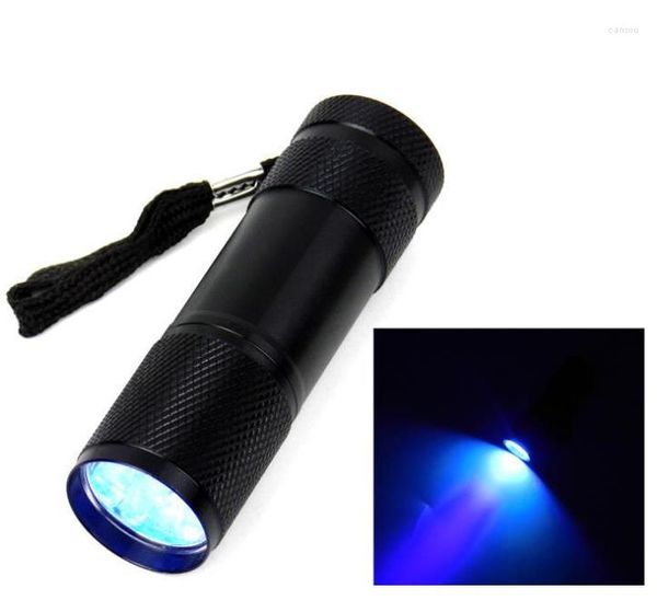 Party Favor 500pcs / lot Mini Portable UV Ultra Violet Blacklight 9 LED Torch Light Lampe Cadeau SN1023