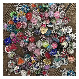 Favor de fiesta 50 Unids / lote Mezcla de Alta Calidad Muchos Estilos 18 Mm Botón a Presión de Metal Encanto Rhinestone Rivca Snaps Joyería Noosa 4647 Drop Deliv Dhp3B