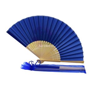 Party Favor 50 stks/partij Gepersonaliseerde Bruiloft Gunsten voor Gast 21 cm Bamboe Stof Hand Fans met Namen en Datum in Gift Bag 230712