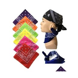 Party Favor 55x55cm Paisley Bandana double face impression tête bracelet magique bandeau hip hop foulard foulard livraison directe maison Dherk