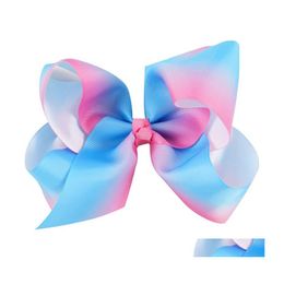 Favor de fiesta 5 pulgadas Rainbow Bow Hair Clip Large Baby Hairpin Girl Bowknot Barrette Moda Gradiente Niños Accesorios Regalo Dbc Drop Dhcvn