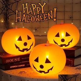 Favor de la fiesta 5pc/bolsa Halloween Pumpkin Lantern globo LED Luminoso Piso de juguete Atmósfera Decorativa Drop entrega Home Garden Dh8fo