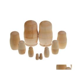 Party Favor 5Pcs / Set Non Peint Bricolage Blanc Embryons En Bois Poupées Russes Matryoshka Jouet Enfants Cadeau D'anniversaire Fournitures Za3798 349 Otdw9