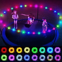 Party Favor 5V RGB16 Couleur 12m 100 LED Lumière de trampoline LED Boîte de batterie étanche en plein air Trampoline pour enfants Atmosphère Lumière Jeu Cercle