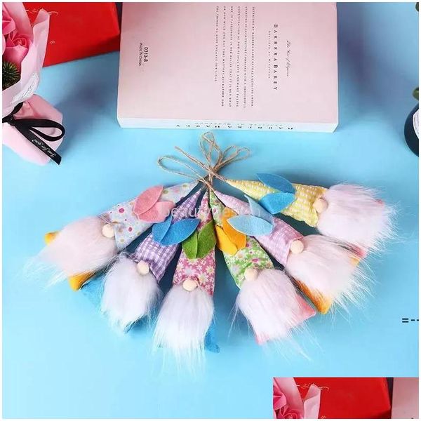 Party Favor 6 PCS Pâques suspendus ornements de lapin ensemble Colorf P Gnomes décorations d'arbre RRB13549 Drop Delivery Home Garden Festive Sup Dhxfm