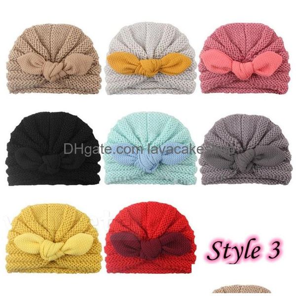 Party Favor 61 Style oreilles de lapin bébé bonnet tricoté nouveau-né chapeau fœtal couleur unie enfants laine ligne chapeaux enfants coiffure T9I001582 Dr Dheko