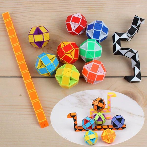 Party Favor 6pcs pliage de souverain de serpent magique Puzzle Antistress Cube Toy éducatif pour les enfants Favors Favors Goodie Bags School Récompense