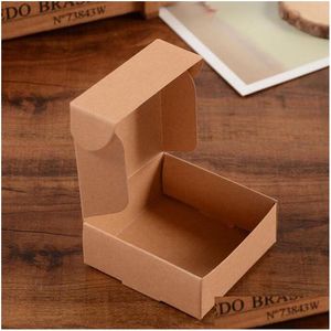 Party Gunst 9.5x9.5x3.5cm Kraft Paper Cardboard Pakket Box Geschenkverpakking Soap Jowery Packing Candy Boxes ZA4518 Drop Delivery Home Dhcuh