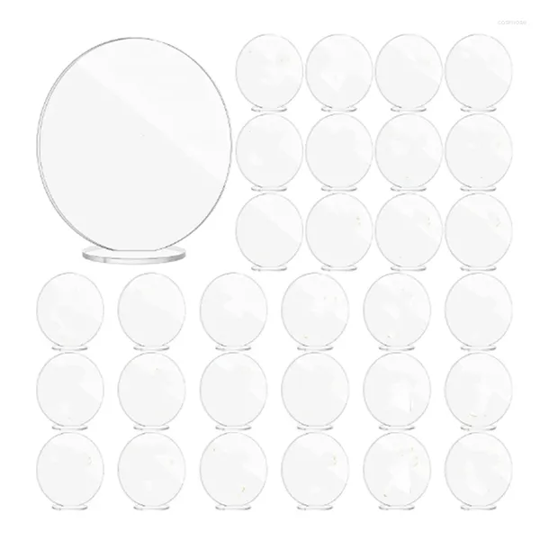 Party Favor ABHU Rond Transparent Blanc Acrylique Table De Mariage Signe DIY Anniversaire Place Carte 1 Mm D'épaisseur