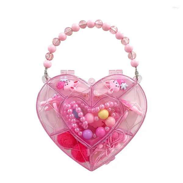 Fête favorable Anneaux réglables Boîtes bijoux Enfants Gift Sett Little Girl Princess Collier Bracelet Hairpin Toy Christmas