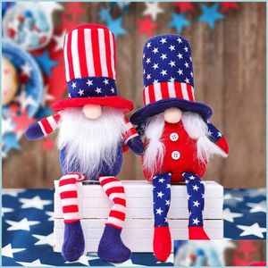 Party Favor American Independence Day Gnome Rouge Bleu À La Main Patriotique Nain Poupée Enfants 4ème De Jy Cadeau Décoration De La Maison Drop Delivery Dhxmh