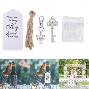 Fête favorable Angel Keyring Bottle Opender Organza-Bag Craft Paper Tags- Set for Wedding Y5GB