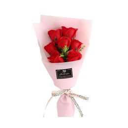 Feest voorstander van kunstmatige huwelijk soap roze carnation bloemboeket flores plant verjaardag kerstbruiling valentines dag cadeau home oty52