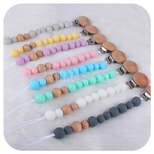 Party Gunst Baby Fopspeen Clips Silica Gel Fopspenen Snoer Houder Beaded Clip Chain Tiple Teetther Dummy Band Chains Babys Douche Gift DD160