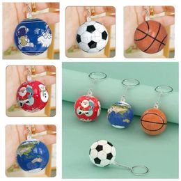 Fête favorable en forme de ballon en forme de puzzle Puzzle Christmas Earth Basketball 3D Puzzles Keyring Mini Keychain Boys