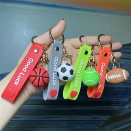 Feest begunstigen basketbalvoetbal Keychain Rugby Baseball -fan Keychain Accessories Verjaardagsatleten Souvenir