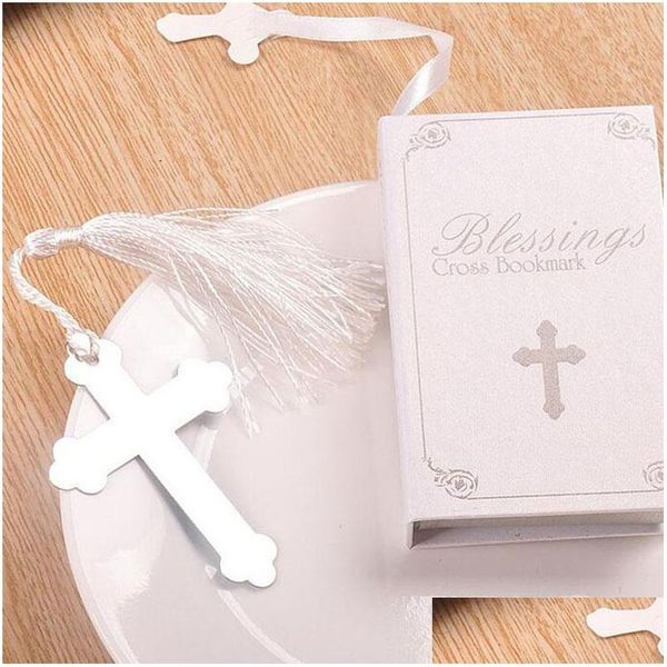 Favor de la fiesta Bendiciones Sier Cross Bookmark con borla Boda Baby Shower Bautismo Favorece los regalos Za4414 Drop Delivery Home Garden Fest Dhlc2