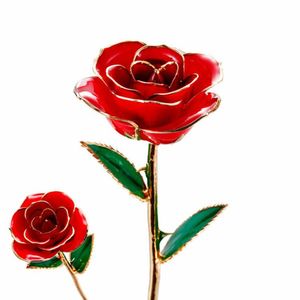 Feest gunst bloeiende 24k goud vergulde rozen bloemen voor verjaardag Valentijnsdag jubileumgeschenken met groet souvenirbox rra