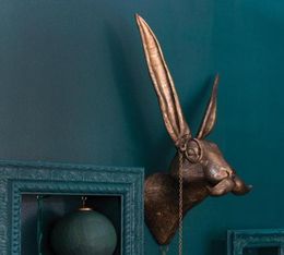 Fête faveur garçon chat bétail Hare monocles résine artisanat de la résine décoration de pendentif animal wall 5689219