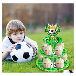 Feest gunst jongens sportvoetbal thema cake stand verjaardag feestbenodigdheden wegwerp drie tier cakes drop levering home tuin fest dhpbw