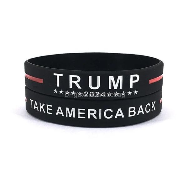 Bracelet de faveur de fête Trump 2024 SILE Keep America Trop Drop Drop Livrot Home Garden Festive Supplies Event Dhxua