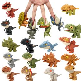 Fête favorable dessin animé dinosaure modèle simulation jouet morson doigt dinosaures farce trick toys drôles modèles d'action mobile flexibles cadeaux de fête de fête q452