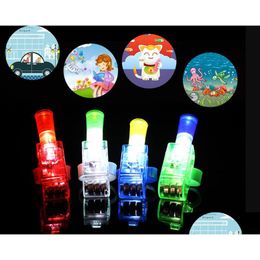 Party Favor Cartoon Finger Projection Light Ring Glowing Party Favors LED Flash Anneaux Enfants Jouets Lumineux Anniversaire Noël Dh9Bv