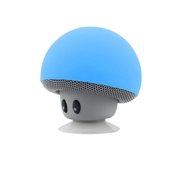 Favor de fiesta Dibujos animados Mini portátil Pequeña cabeza de seta Altavoz Bluetooth inalámbrico Ventosa de silicona Soporte para teléfono Audio