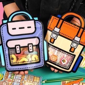 Fête favorise des dessins animés Sac à école Forme de bonbons sacs biscuits cadeaux enfants