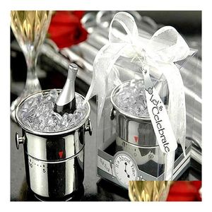 Favor de fiesta Champagne Ice Bucket Temporizadores de cocina para ducha nupcial Boda Cumpleaños Herramientas de cocina 60 minutos Temporizador Venta al por mayor Drop del Dhrl8