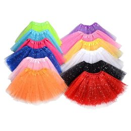 Party Favor Jupe moelleuse pour enfants Fête d'anniversaire maille Tutu Jupe Princesse Sequin trois couches 6 pièces T2I52528