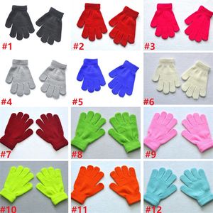 Party Favor Kinderen Winterhandschoenen Effen Snoep Kleur Jongen Meisje Kinderhandschoenen Warm Gebreide Vingerwanten Student Outdoor Handschoen 150pcs LT668